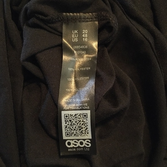 🆕 ASOS black pleated long evening gown, Sz 16 - Picture 6 of 6